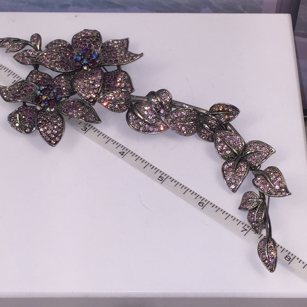 Large Statement Crystal Rhinestone Brooch - image 3
